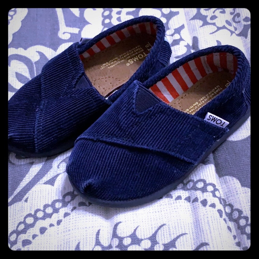 Toms infant Sz 6 Corduroy Navy Blue Shoes
